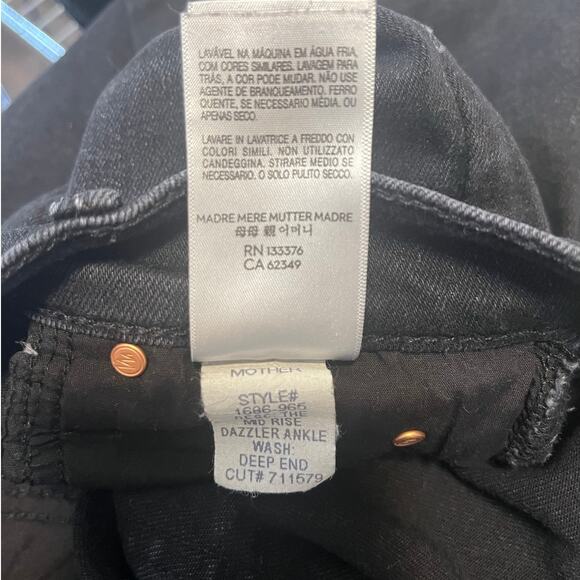 Mother The Mid Rise Dazzler Ankle Jeans in Deep End Wash Black Denim sz. 27 - Picture 9 of 9